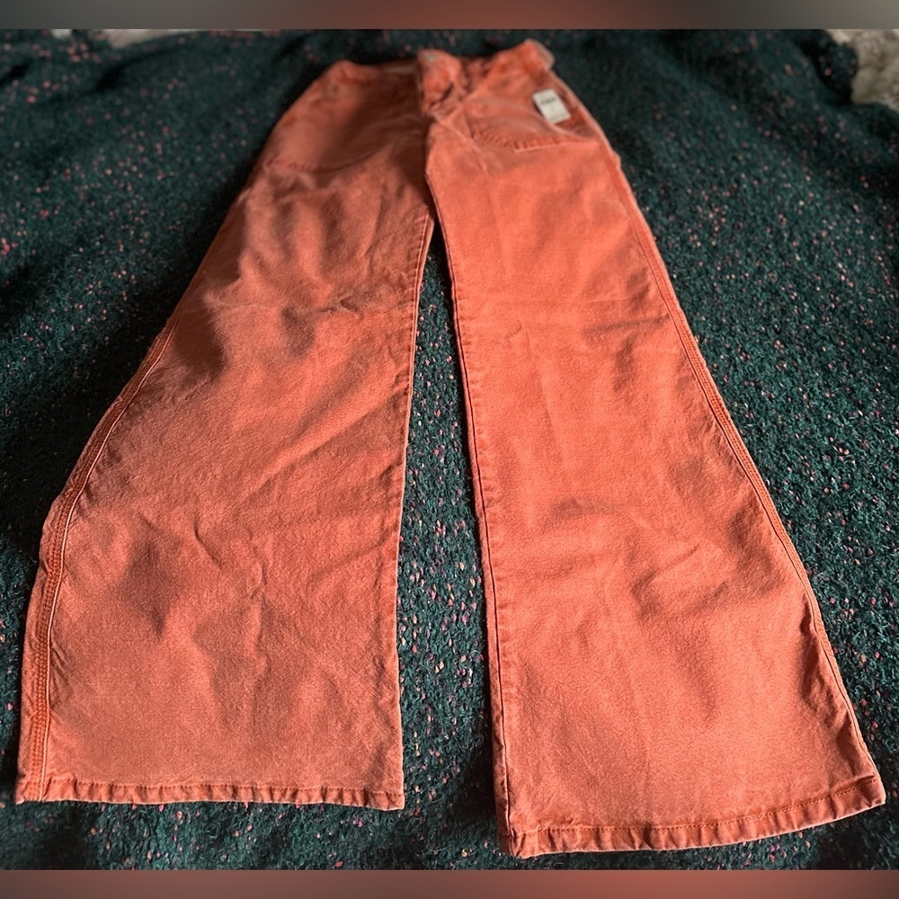 RARE Pilcro Carpenter Wide Leg Pants Orange NWT 26 - Picture 16 of 16